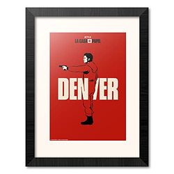 Print incorniciato 30x40 cm Denver - Lamina decorativa La Casa di Carta - Poster La Casa di Carta / Print La Casa di Carta Denver - Decorazione La Casa di Carta - Prodotto con licenza ufficiale