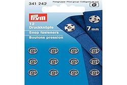 Prym Bottoni A Pressione, Metal, Argento, 7 mm, 12 unità