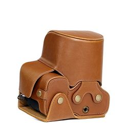 MegaGear Sony Cyber-shot DSC-RX10 IV, DSC-RX10 III Ever Ready Custodia in finta pelle per Fotocamera con Tracolla - Marrone chiaro - MG762