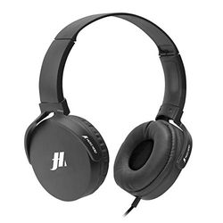 SBS casque d'écoute filaire avec oreillettes souples rotatives, câble de 1,2 m à jack 3,5 mm, microphone intégré et bouton répondre/terminer, noir