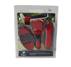 Rhinegold Soft Touch - Confezione blister per toelettatura, colore: Rosso/Navy