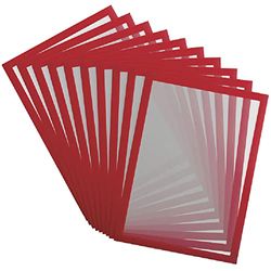 Tarifold es 195243 - Cornice informativa magnetica A3 per documenti, avvisi, cartello, scambio e inserimento rapido – Dorso magnetico, superfici metalliche, rosso, 10 unità