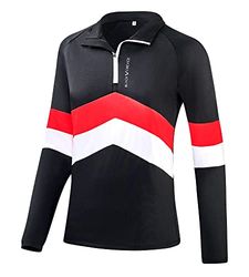 Black Crevice Dames Zipper functioneel shirt, zwart/rood, 36