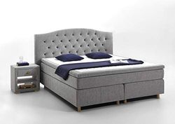 Atlantic Home Collection Claire – Cama, Incluye Topper, dureza H3, plástico Duro, Gris, 180 x 200