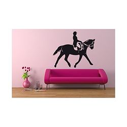 Tatoutex Stickers Cavalière et Cheval - Chocolat, L 50cm x H 42cm