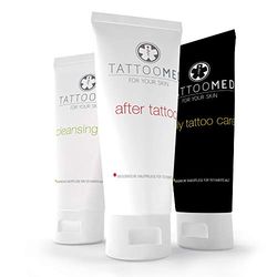 TattooMed All In Bundle Care - Medical Skin Treatment Bundle for Newly Tattooed Skin - After Tattoo, Cleansing Gel, Daily Care - (3 x 100ml)