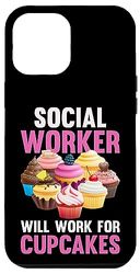 Custodia per iPhone 13 Pro Max Social Worker Will Work For Cupcakes Social Worker Volunteer