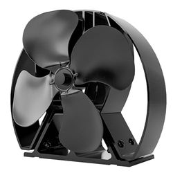 Forest Master | Viking Advanced Kachelventilator - Krachtig ontwerp met 4 bladen voor milieuvriendelijke warmtecirculatie bij houtkachels en open haarden (satijnzwart, Viking Air)
