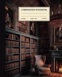 Composition Notebook College Ruled Vintage: Old Library: Perfect for Creative Notes and Artistic Sketches