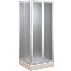FORTE BSE100001 Cabine de duche Smart angular PVC-acrílico, cor branca, 185 x 70 x 70 m redutível adaptável