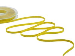 Furlanis - Satin Boutique Lamé, Ruban Décoratif pour l'Emballage, Faveurs, Tissu Italien - Jaune Soleil, 6 mm x 20 m