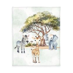 Herding Manta de Forro Polar Suave, 130 x 160 cm, 100% poliéster, diseño de Safari