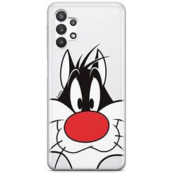 ERT GROUP mobiltelefonfodral för Samsung A32 5G originalt och officiellt licensierat Looney Tunes mönster Sylvester 001 optimalt anpassad till formen på mobiltelefonen, gedeeltelijk transparant