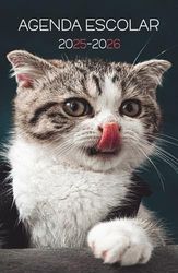 Agenda Escolar 2025 2026: Planificador gatos niño niña de primaria y secundaria | 2 Día = 1 Página | De Septiembre de 2025 a Agosto de 2026 | ... práctico 13,97 x 21,59 cm | 215 Páginas