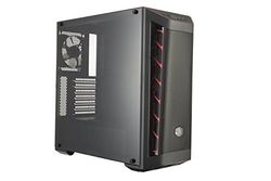 Cooler Master MasterBox MB511 - ATX PC Case with Front Mesh Panel, Racing Intakes, Transparent Side Panel, Flexible Air Flow Configurations - Red Accent