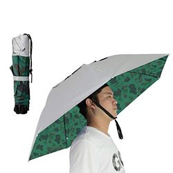NEW-Vi Ombrello da pesca pieghevole per sole e pioggia, regolabile, multifunzione, per esterni, colore argento/mimetico, 2 pezzi