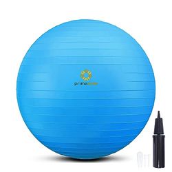 primasole Oefenbal voor evenwichtsstabiliteit Fitness Workout Yoga Pilates thuis kantoor en sportschool met inflatorpomp. (25,6 inchi blauw) PSS91NH062A