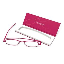 IF Compact Lenses Readers Slim Flat-Folding Unisex Reading Glasses - Berry, "+1.5"""