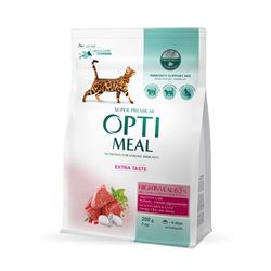 OPTIMEAL™. Complete Dry Pet Food for Adult Cats high in Veal 0,2 kg