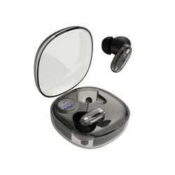 Mars Gaming MHIB2, Auriculares Bluetooth 5.4, Sonido Inmersivo, Diseño Ergonómico Semitransparente y Ultracompacto, 24 Horas Reproducción, Auriculares Inalámbricos con Estuche e Indicador LED, Negro