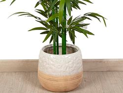 CUBREMACETA CERAMICA BEIGE/CREMA
