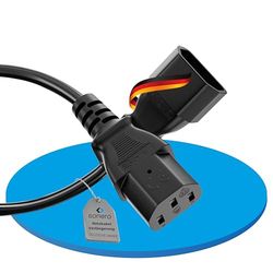 Sonero® Euro-stroomkabelverlenging, stroomkabel voor huishoudelijke apparaten, IEC-stekker C13 naar IEC-bus C14, 2,00 m, zwart