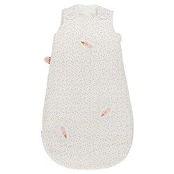 Nattou Gigoteuse Bébé pour l'Automne et l'Hiver, Motif Plume, TOG 2.5, 70 cm, Coton/Polyester, Pauline et Sasha, Blanc/Rose