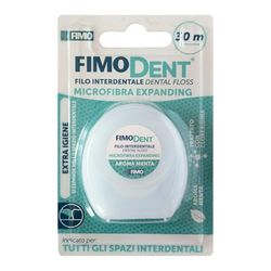 Fimodent Fil dentaire 30 m - Microfibre, s'étend entre les espaces dentaires pour une hygiène maximale, idéal pour les espaces entre les dents normales et larges