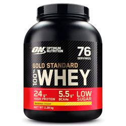Optimum Nutrition Gold Standard Whey Muscle Building and Recovery Protein Powder With Naturally Occurring Glutamine and Amino Acids, Banana Cream, 76 Servings, 2.28kg, Packaging May Vary