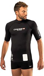 Cressi Rash Guard Man Black Dive Center - Men's Short Sleeve Protective Jersey in Elastische Stof met UV (UPF) 50+ zonwering