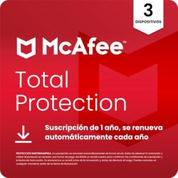 McAfee Total Protection para 3 dispositivos, 2025 |12 meses | VPN segura, el software de seguridad incluye antivirus, gestor de contraseñas, supervisión de identidad | Descarga digital