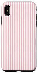 Modello Vintage Linee Pennello Grunge Strisce Sottile Rosa Chiaro Custodia per iPhone XS Max