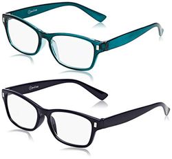 The Reading Glasses Company Óculos de leitura azul escuro água-marinha leitores valor pack 2 homens mulheres Rr77-3Q 2,50 2 unidades 58 g