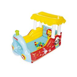 Bestway Bestway-BW93537 Licensing Animal Piscina de Bolas del Tren de Fisher-Price, Centro Inflable del Juego de los niños, Color Amarillo, 121 x 94 x 89 cm (6942138961942)