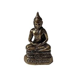 VIE Naturals Miniature Brass Figurines, Buddha on a Triple Pedestal