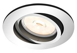 Philips Lighting Donegal 8718696160855 Iluminação embutida, luz branca quente de 5,5 W GU10, 5,5 W, cromado, 1 unidade (embalagem de 1)