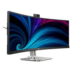Philips 49B2U5900CH - Monitor Curvo QHD de 49 Pulgadas, 75 Hz, VA, 4 ms, HDR400, KVM, Webcam, Altura Ajustable, Base USB-C, Altavoces (5120 x 1440, HDMI 2.0 / DP 1.4 / USB-C 1)
