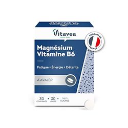 Vitavea - Magnésium Vitamine B6 - Complément Alimentaire Fatigue, Détente, Energie, Relaxation, Equilibre Nerveux - Magnésium B6 - 30 comprimés - Cure de 30 jours - Fabriqué en France