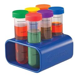 Learning Resources Tubes à essai géants pour la Science Primaire (Lot de 6) avec Support, Tubes, Science pour Enfants, Set de Chimie pour Enfants, à partir de 3 Ans