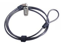CaLeQi Combination Security Lock Cable for Notebook Laptop Pc Computer Monitor lcd - 2m Cable Black