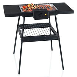 Tristar Barbecue elettrico 2 in 1 – 36,5 x 25,5 cm, 2000 Watt, grill da pavimento e da tavolo, termostato senza livelli, BQ-2870, nero