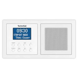 TechniSat DIGITRADIO UP 1 - DAB + Radio encastrable pour installation dans chaque boîtier d'encastrement double (DAB, FM, réception Bluetooth, LCD, dimmable, réveil, minuterie, 2 W RMS) blanc