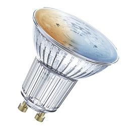 LEDVANCE Smart LED Reflector Lamp with Bluetooth Technology, Base GU10, Light Color Changeable (2700-6500K), Dimmable, Replaces Reflector Lamps with 40 W, SMART + BT Spot GU10 Tunable White, 1-Pack