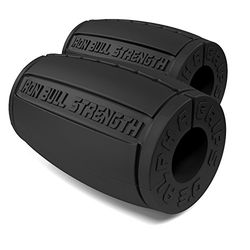 Iron Bull Strength Alpha Grips 3.0 Pollici - 1 Paio – Esplosione Estrema per Il Braccio – Manopole per Barra Spessa Ergonomiche – Migliori manopole per Allenamento a Barra Spessa (Nero)
