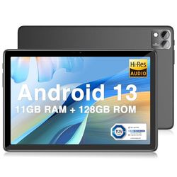DOOGEE T10S Tablet z systemem Android 13 【2023】, 11 GB + 128 GB (TF 1TB) 10,1 cala, tablet dotykowy Unisoc T606, bardzo cienki 8,4 mm 6600 mAh, 8 MP + 5 MP Widevine L1, podwójny 4G LTE /5G WiFi-czarny