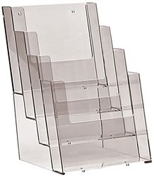Taymar 2 piezas DIN A5 Expositor de mesa, Expositor para folletos y octavillas con 4 compartimentos en 4 niveles