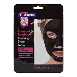 T-Zone Charcoal & Bamboo Pore Purifying Sheet Mask - Helps Remove Impurities. Helps Unclog Pores. For Brighter, Clearer Skin.
