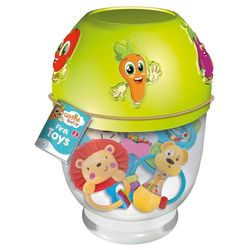 Lisciani - CAROTINA BABY - Primeros Juguetes - Set sensorial regalo bebés 3m+ - 5 juguetes educativos: sonajeros, anillos de dentición - Desarrollo sensorial - Regalo nacimiento