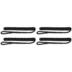 Extreme Max 3006.3412 BoatTector Premium Double Braid Nylon Fender Line Value 4-pak - 3/20.3 cm x 6', czarny z odblaskowym znacznikiem