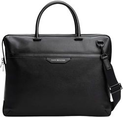 Tommy Hilfiger Maletín para portátil Hombre Business de piel, Negro (Black), Talla Única